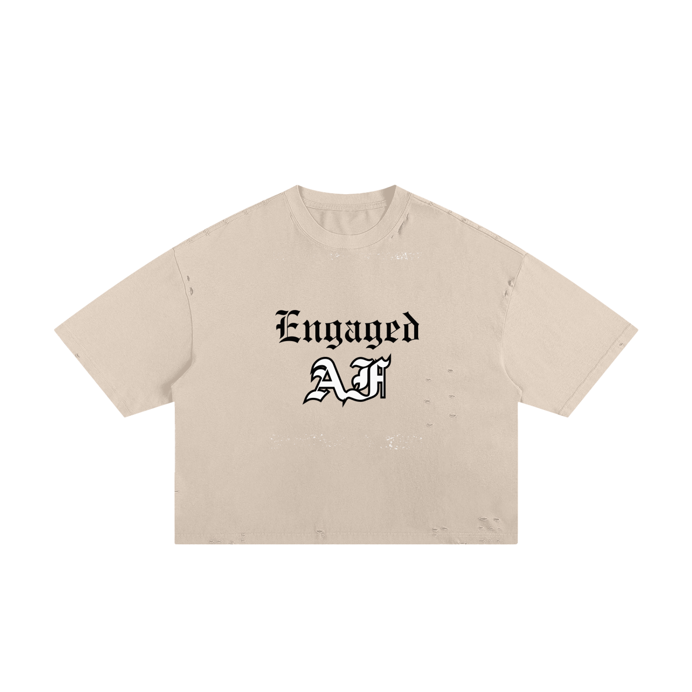 “Engaged AF” Distressed Tee
