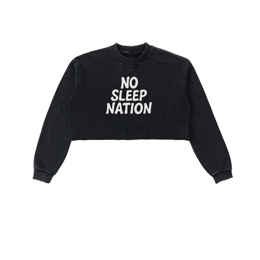 No Sleep Nation Crop Pullover