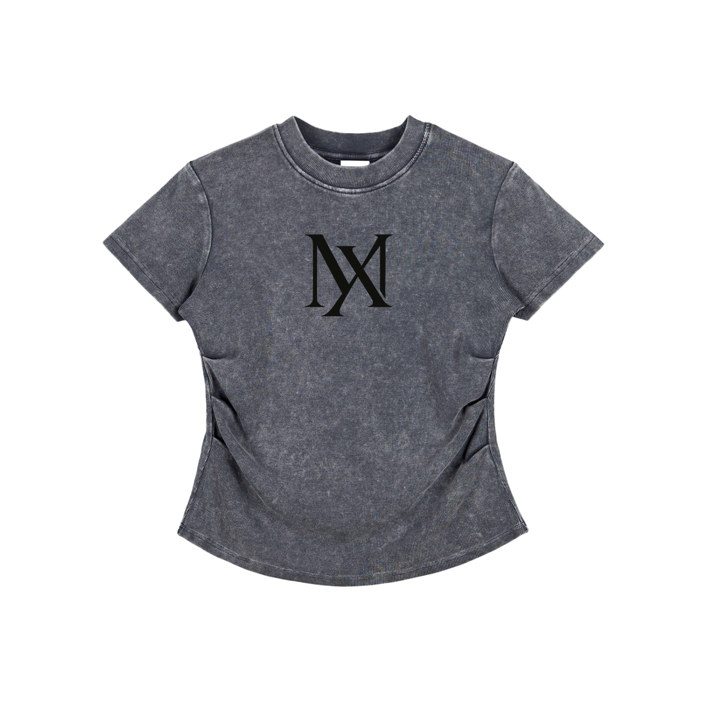 Vintaged-Wash Bodycon Cotton T-Shirt