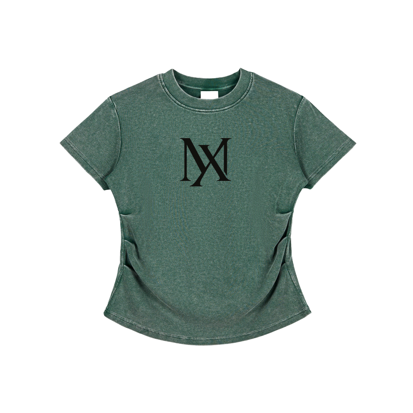 Vintaged-Wash Bodycon Cotton T-Shirt