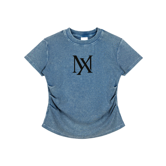 Vintaged-Wash Bodycon Cotton T-Shirt