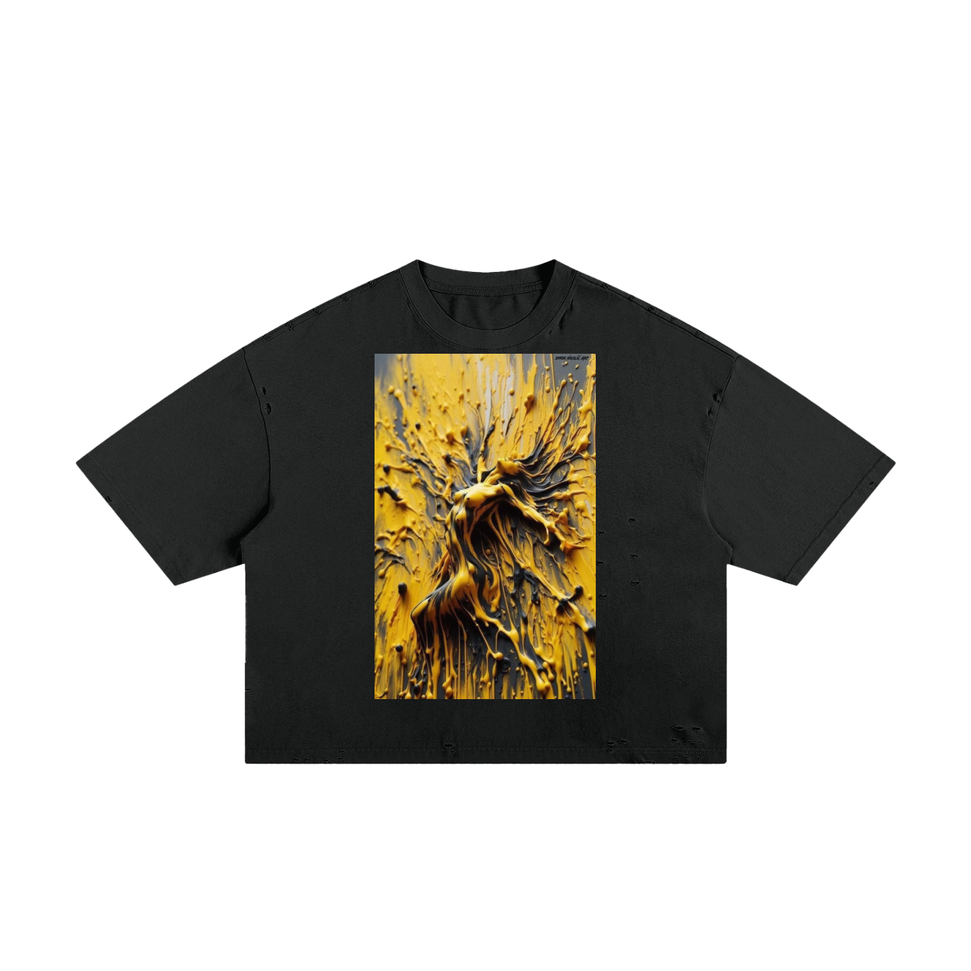 Ripped Abstract Canvas Tee