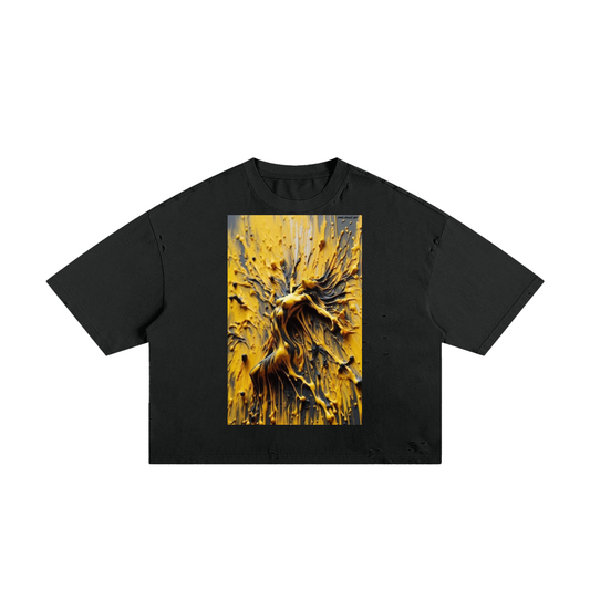 Ripped Abstract Canvas Tee