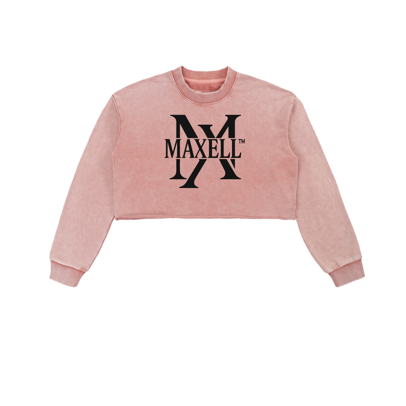 MAXELL Logo Snow-Washed Crop Pullover