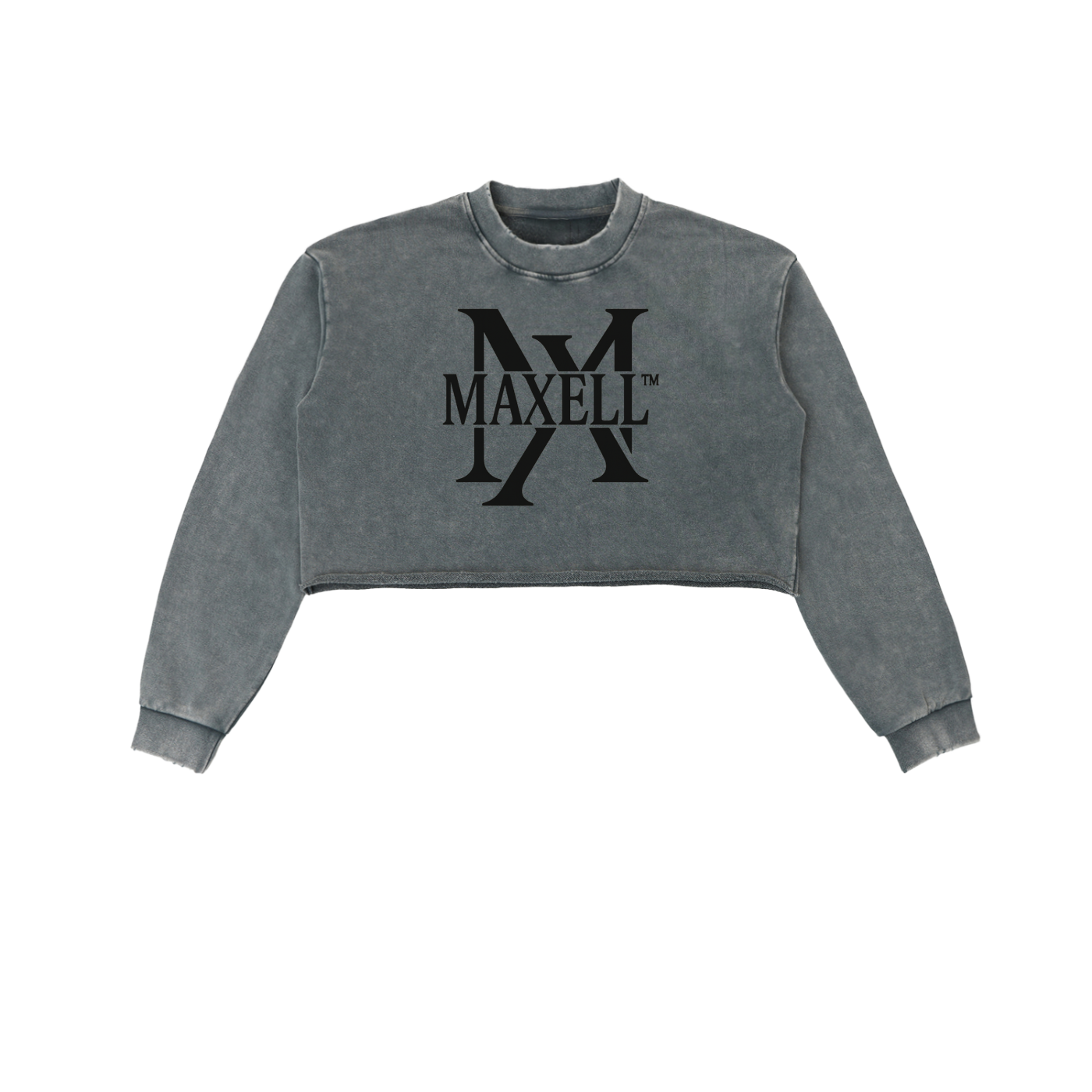 MAXELL Logo Snow-Washed Crop Pullover