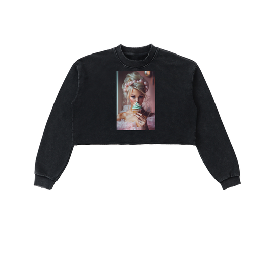 Cupcake Bride Snow-Washed Crop Pullover