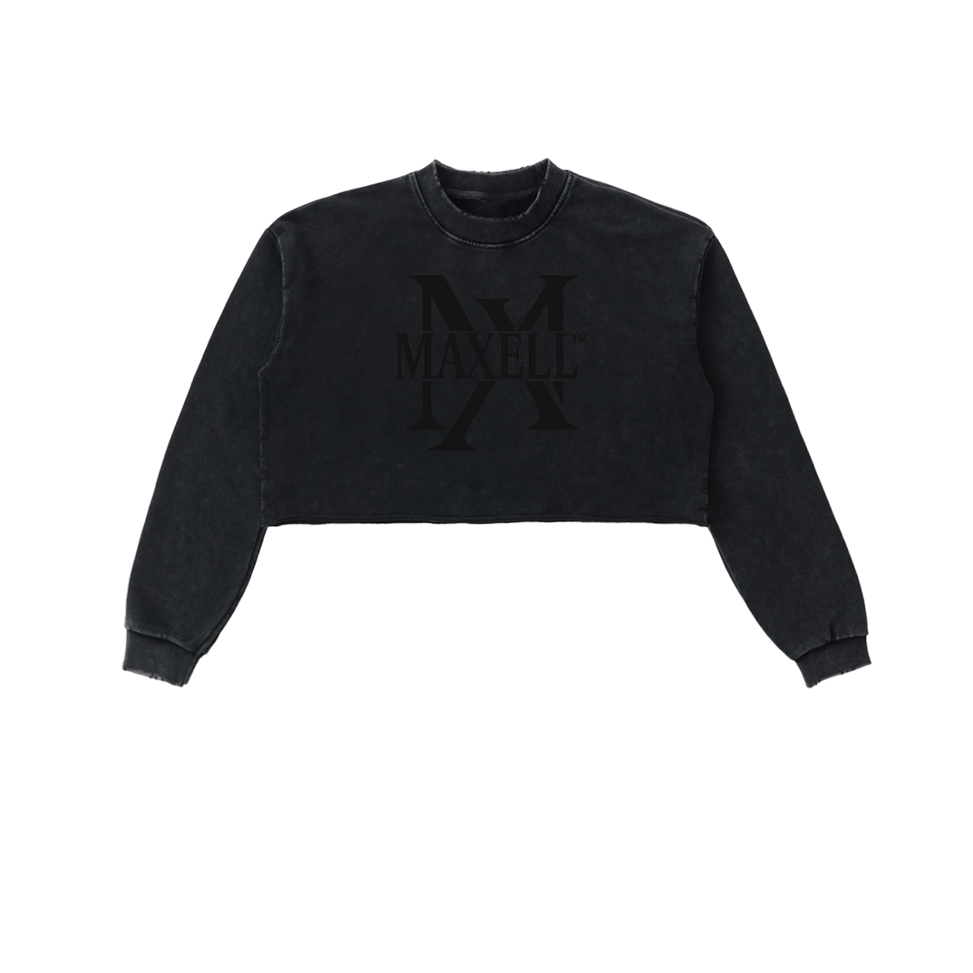 MAXELL Logo Snow-Washed Crop Pullover