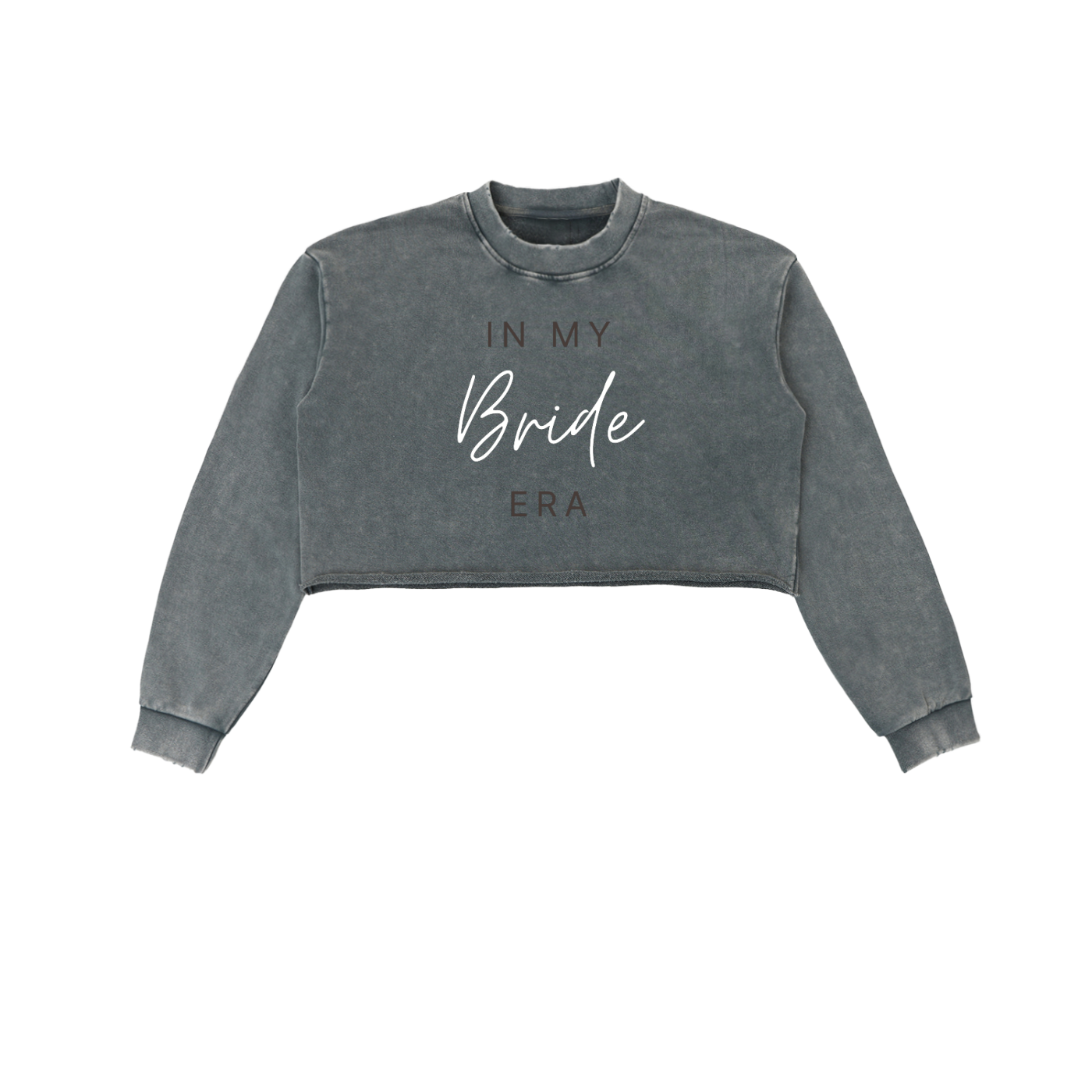 “In My Bride Era” Snow-Washed Crop Pullover