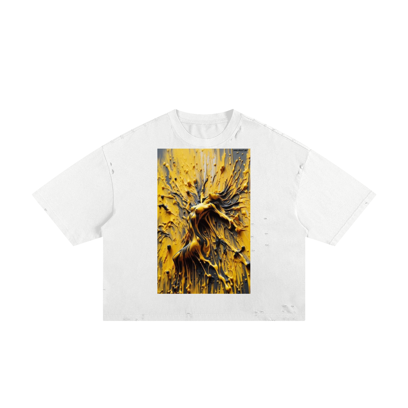 Ripped Abstract Canvas Tee