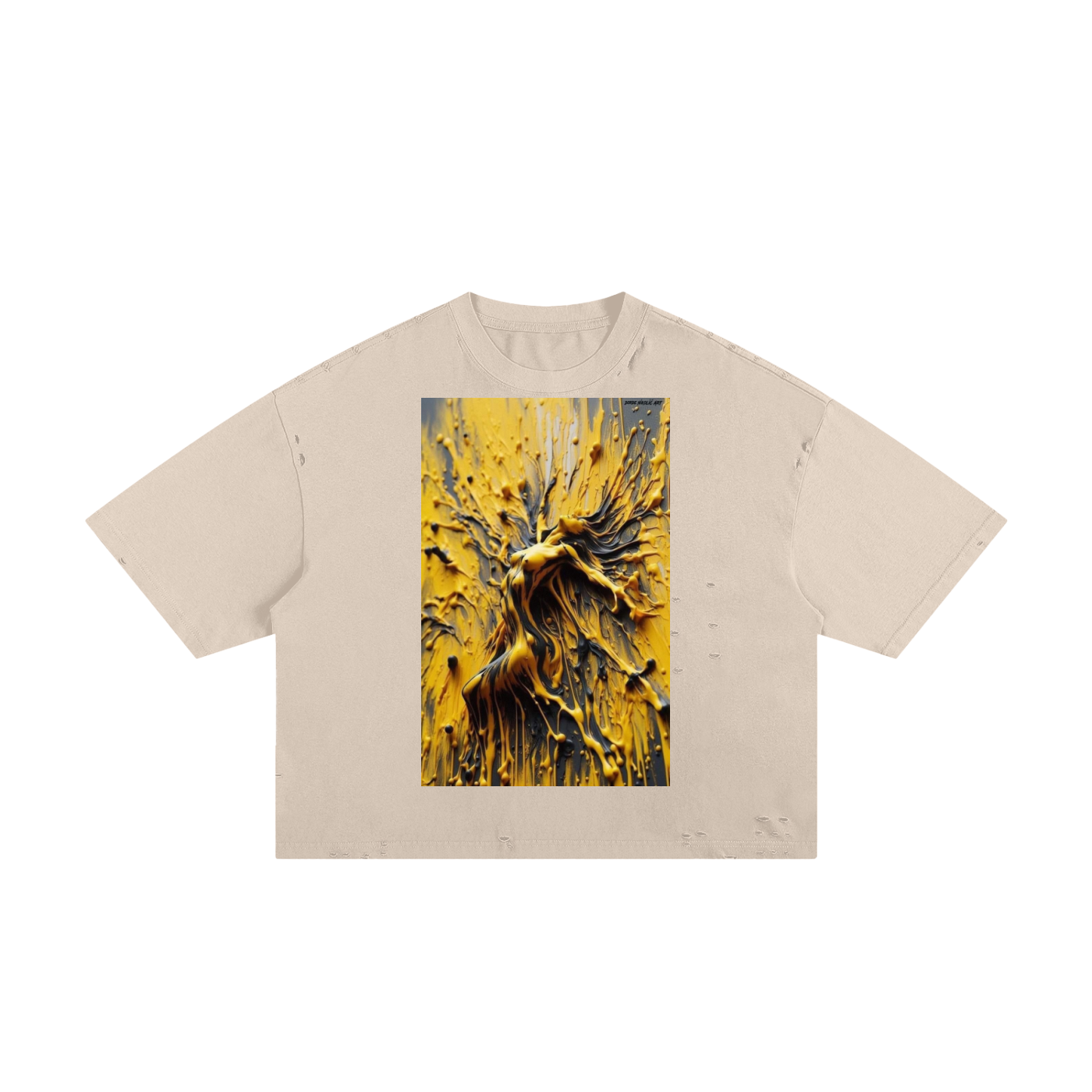 Ripped Abstract Canvas Tee