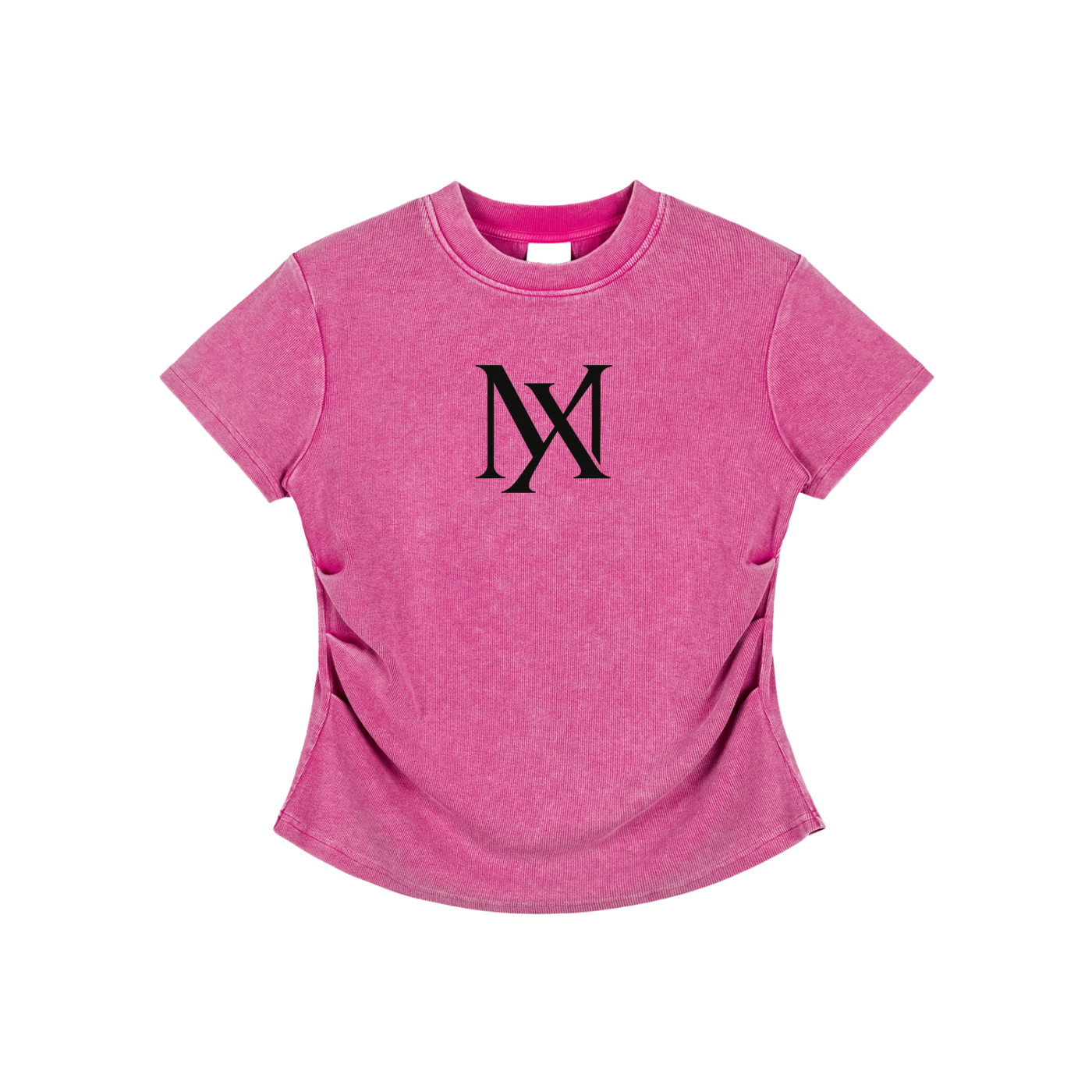 Vintaged-Wash Bodycon Cotton T-Shirt